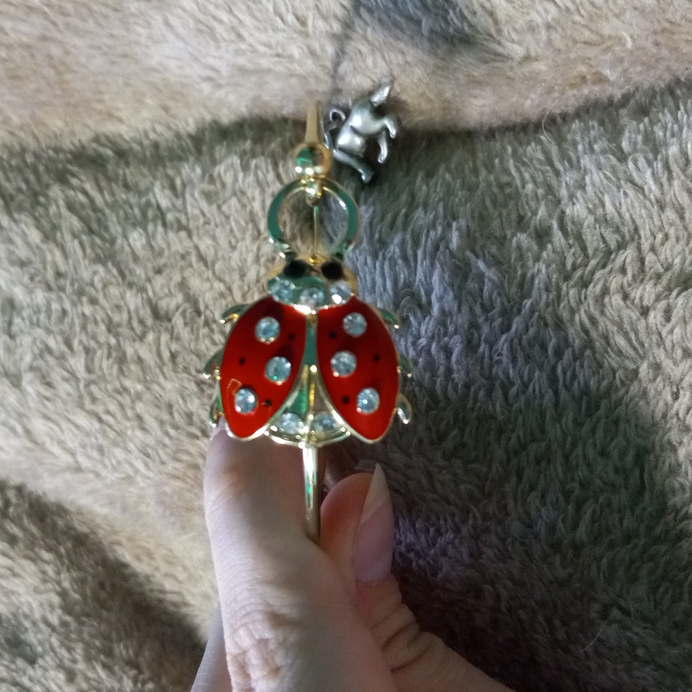 Lady Bug Bulidable Charm Bracelet with Dog Charm